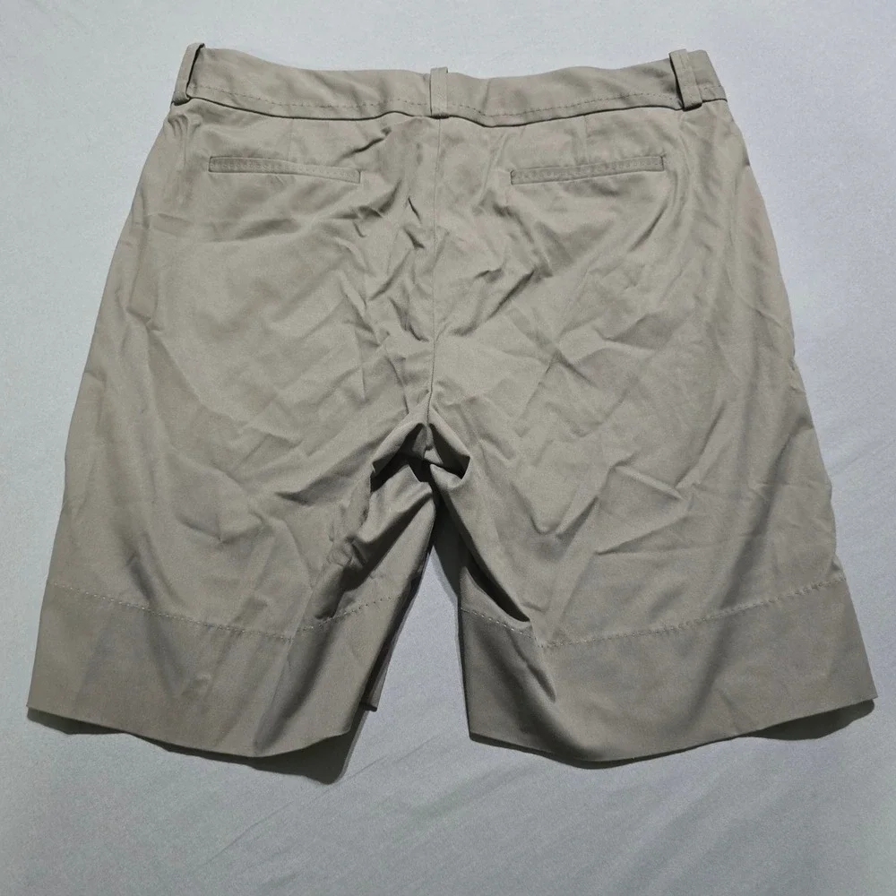 Banana Republic Martin Fit Shorts Mens 36 Grey Stretch Chino Casual 9 Inseam